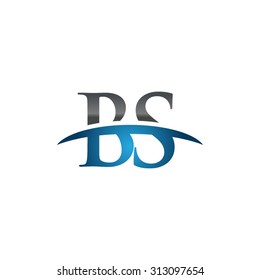 BS initial company blue swoosh logo