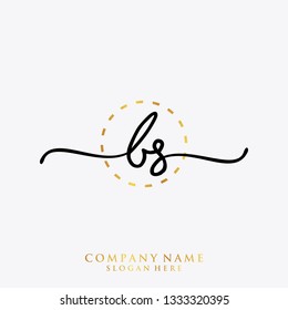 BS Initial handwriting logo template