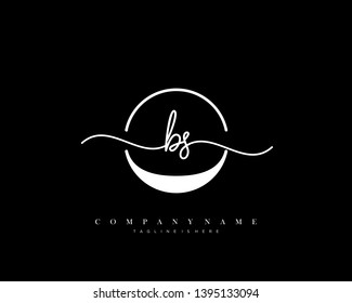 BS initial handwriting logo template vector