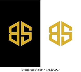 BS initial hexagon icon. letter. logo design vector eps 10