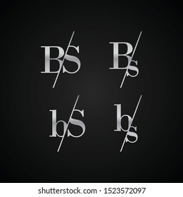 BS initial letter elegant symbol template vector for creative label packaging brand wedding invitations business black and silver color based