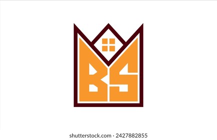 BS initial letter real estate builders logo design vector. construction, housing, home marker, property, building, apartment, flat, compartment, business, corporate, house rent, rental, commercial