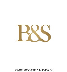 B&S Initial logo. Ampersand monogram golden logo
