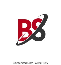 BS initial logo company name colored red and black swoosh design, isolated on white background. vector logo for business and company identity.