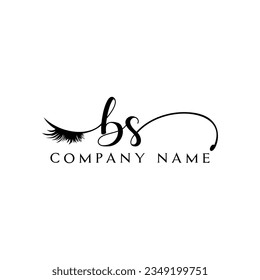 BS logotipo inicial lash logotipo eyelector vector moderno