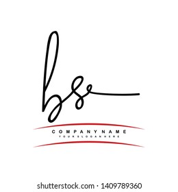 BS initial signature logo. handwriting logo template vector,
