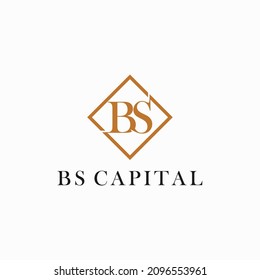 BS initials capital logo vector image