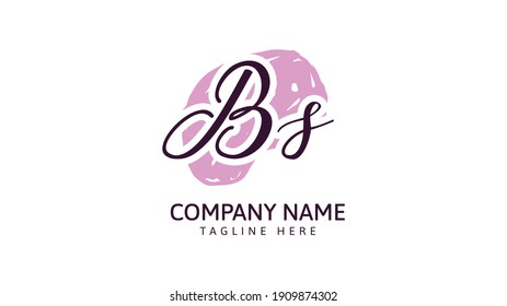 BS Initials, handwriting logo vector