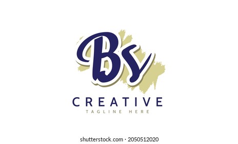 BS Initials, handwriting logo vector