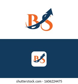 BS Letter with Arrow Logo Template vector Design