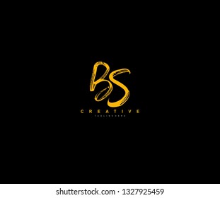 BS Letter Brush Grunge Urban Type Style Logo