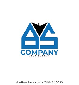 
BS letter creative real estate vector logo design.