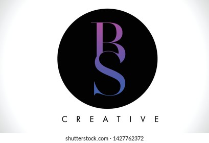 BS Letter Design Logo with Black and White Colors Trendy Vector Illustration. 