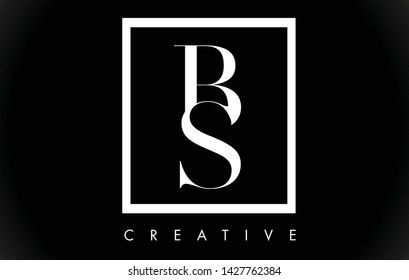 BS Letter Design Logo with Black and White Colors Trendy Vector Illustration. 