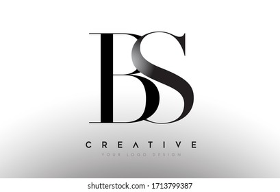 BS bs letter design logo logotype icon concept with serif font and classic elegant style look vector illustration.