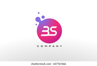 BS Letter Dots Logo Design with Creative Trendy Bubbles and Purple Magenta Colors.