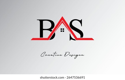 BS Letter House Logo – Creative Real Estate Monogram with Roof Icon and Home Shape for Property, Architecture and Modern Branding
