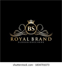 BS Letter Initial Luxurious Brand Logo Template.
