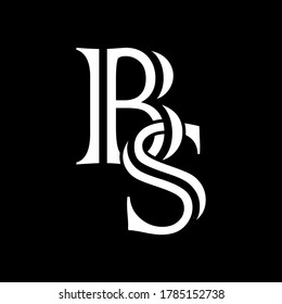 BS letter logo with black background.Nice letter icon