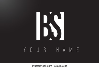 BS Letter Logo With Black and White Letters Negative Space Design.