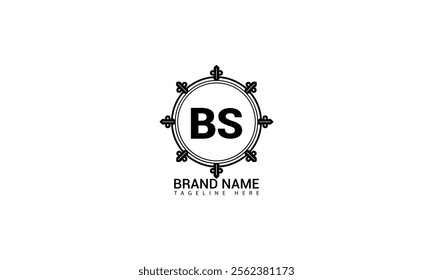 BS letter logo design with a circle shape BS Logo design with unique and simple design.