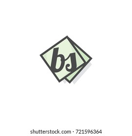 BS Letter Logo design with creative square background 