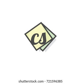 BS Letter Logo design with creative square background vintage 