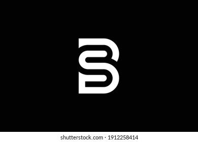 BS letter logo design on luxury background. SB monogram initials letter logo concept. BS icon design. SB elegant and Professional white color letter icon on black background.