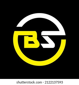 BS letter logo design on black background Initial Monogram Letter BS Logo Design Vector Template. Graphic Alphabet Symbol for Corporate Business Identity