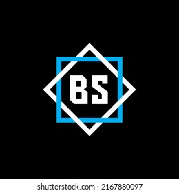 BS letter logo design on black background. BS creative circle letter logo concept. BS letter design.
