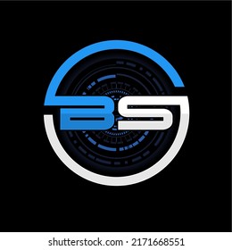 BS letter logo design on black background Initial Monogram Letter BS Logo Design Vector Template. Graphic Alphabet Symbol for Corporate Business Identity