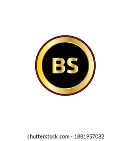 logotipo de letra bs con gradiente dorado