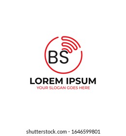 BS letter music logo design template vector eps