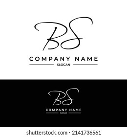 Bs Letters Signature Logo Handwriting Logo Stock Vector (Royalty Free ...