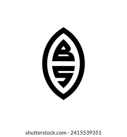 BS line geometric monogram with high quality professional design that will print well