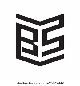 BS Logo Emblem Monogram With Shield Style Design Template Isolated On white Background