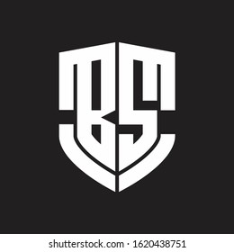 Bs Logo Monogram Emblem Shield Shape Stock Vector (Royalty Free ...