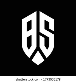 bs logo monogram with emblem shield style design template