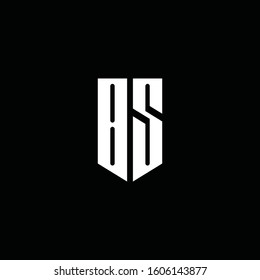 BS logo monogram with emblem style isolated on black background