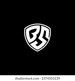 BS Logo-Monogramm-Emblem-Stil mit Design-Vorlagen für Schildform