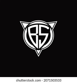 BS Logo monogram isolated with circle shape and three arrow design template