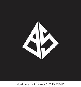 BS Logo monogram with standout triangle shape ribbon design template