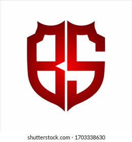 Plantilla de diseño monograma con colores rojos sobre fondo blanco