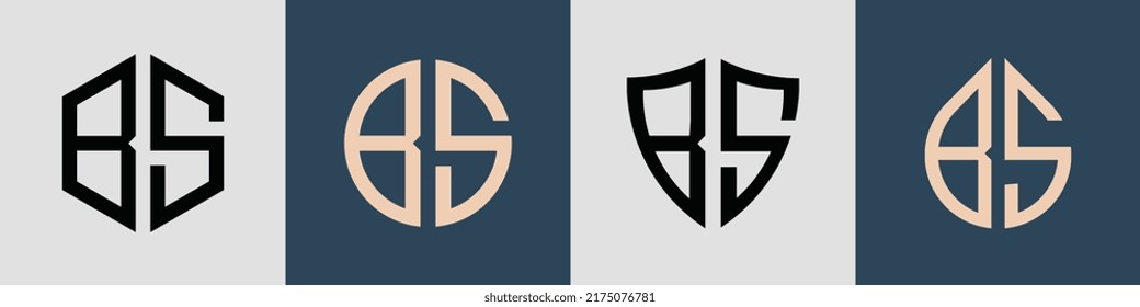 BS diseño moderno de diseño de logotipo de letra inicial paquete vectorial. Será adecuado para qué empresa o nombre de marca inician esas iniciales.