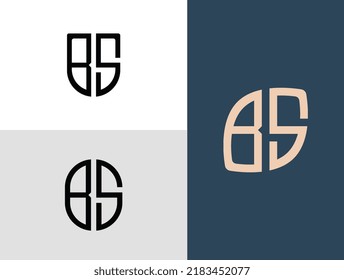 BS modern initial letter logo design vector bundle. It will be suitable for which company or brand name start those initial.