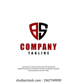 BS Modern Monogram Shield Logo-Tamplate-Design