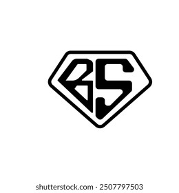 BS monogram diamond vector logo