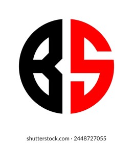 Diseño de forma de círculo con logotipo BS Monogram