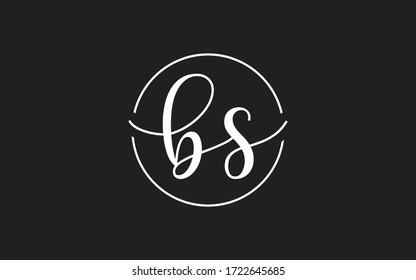 bs or sb Cursive Letter Initial Logo Design, Vector Template