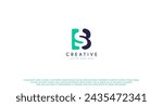 BS or SB Letter Initial Logo Design, Vector Template